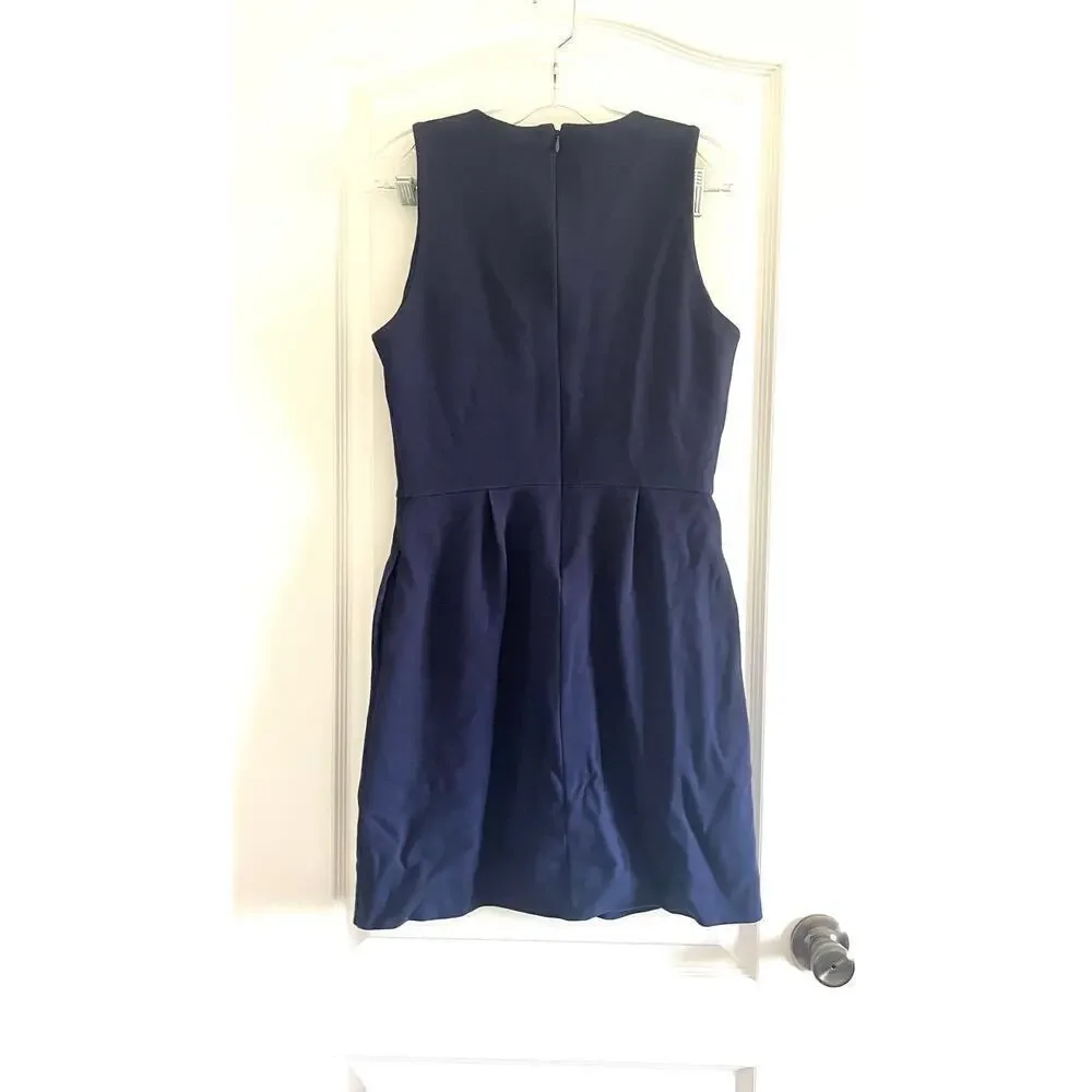 Madewell Navy Blue Verse Ponte Fit & Flare Pocket Sleeveless Mini Dress